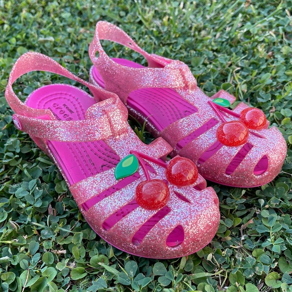 Crocs Isabella Mary Jane Glitter Jelly Sandals cherry Shoes toddler 11C jellies - Picture 5 of 5